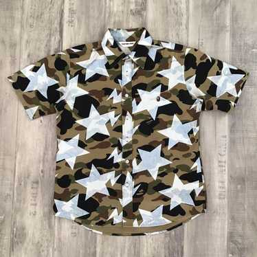 Bape BAPE STAR short-sleeved shirt 1st camo green… - image 1