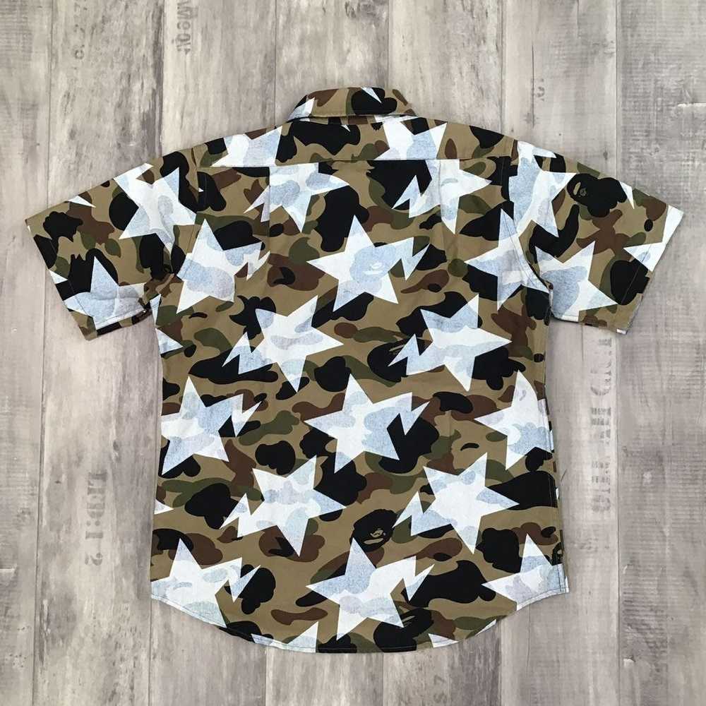 Bape BAPE STAR short-sleeved shirt 1st camo green… - image 2