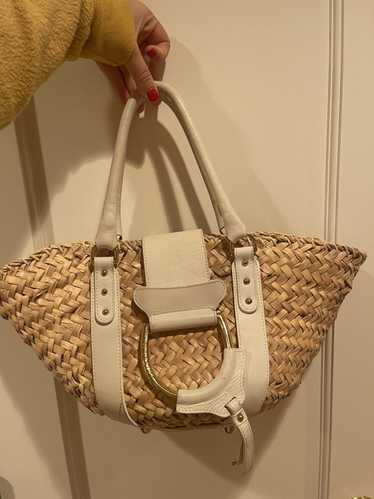 Dolce & Gabbana White and beige Raffia and leather