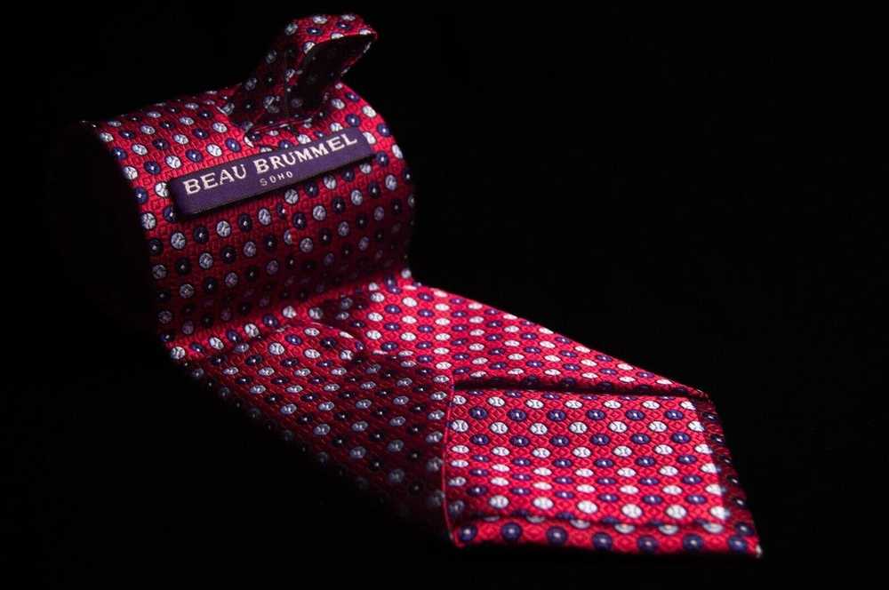 Designer Beau Brummel SOHO Red 100% Silk Handmade… - image 6