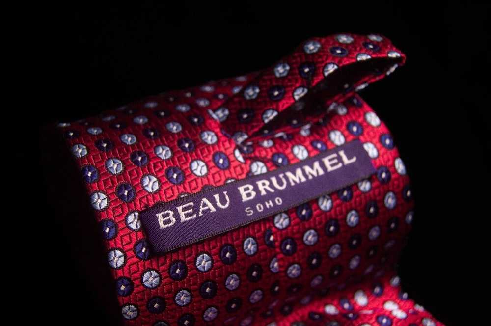 Designer Beau Brummel SOHO Red 100% Silk Handmade… - image 7