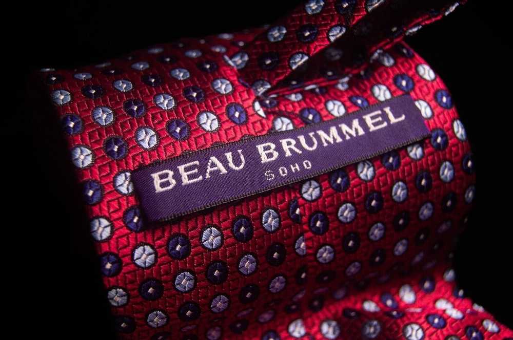 Designer Beau Brummel SOHO Red 100% Silk Handmade… - image 8