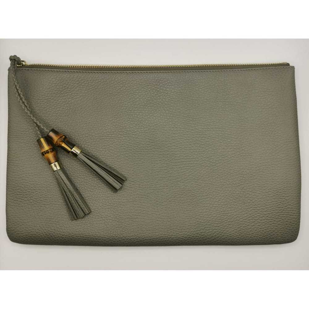Gucci Bamboo leather clutch bag - image 2