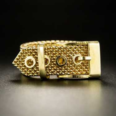 Gold Mesh Belt Buckle Band Ring - image 1
