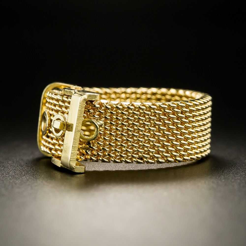 Gold Mesh Belt Buckle Band Ring - image 3