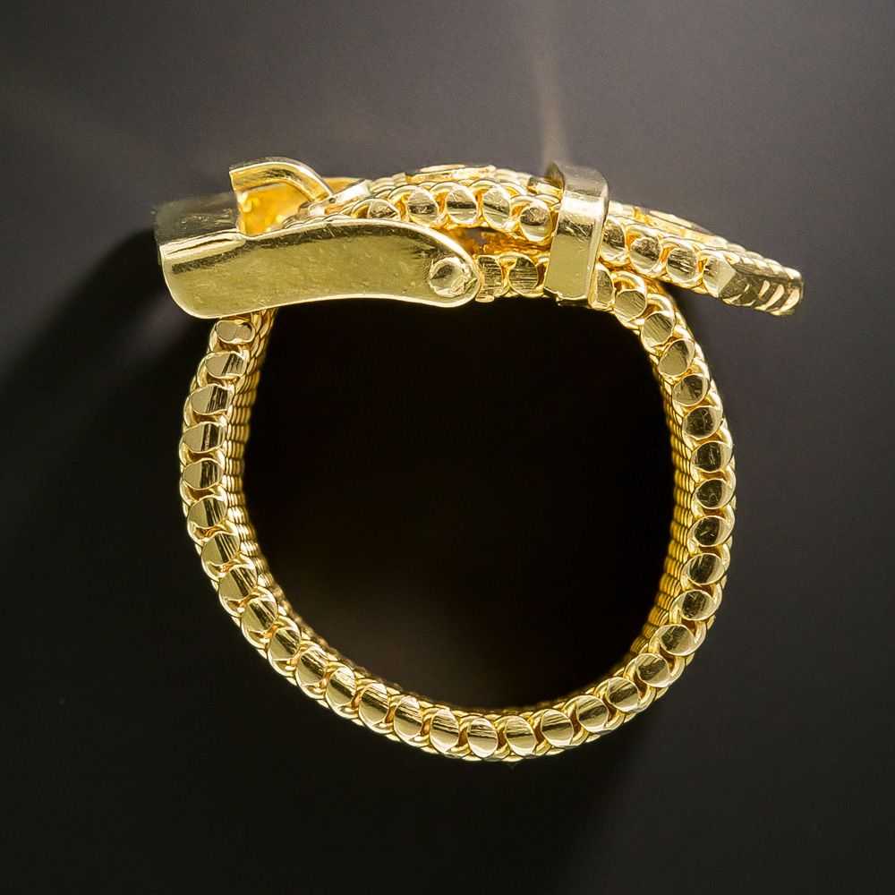 Gold Mesh Belt Buckle Band Ring - image 4