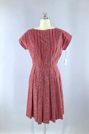 Vintage 1950s Cotton Day Dress - image 1