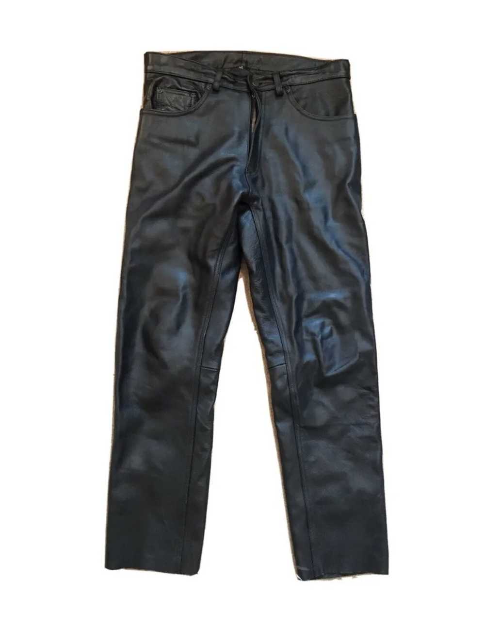 Designer × Rare × Vintage Vintage Black Leather P… - image 1