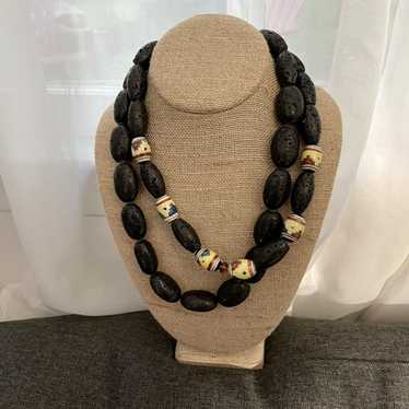 Handmade Double Strand Beaded Statement Necklace