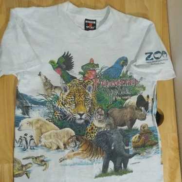 90s ビンテージ ENDANGERED species アニマル柄 90s ビンテージ ENDANGERED species アニマル柄 - トップス送料