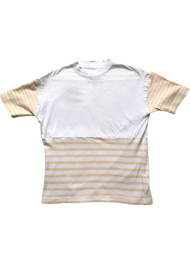 Maison Margiela Artisanal ⓪ ⑩ yellow stripes t-sh… - image 1