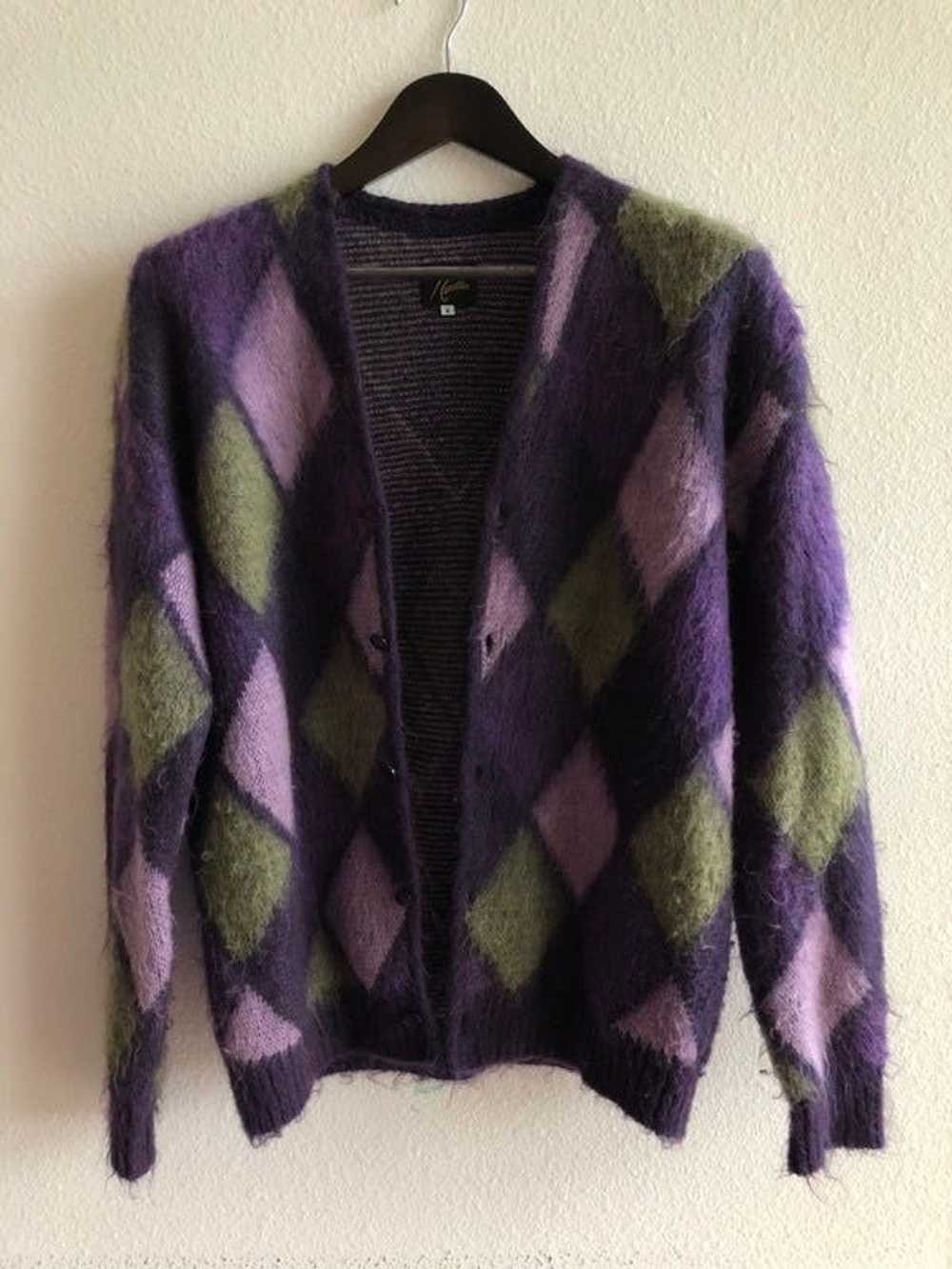 Needles mohair cardigan argyle - Gem