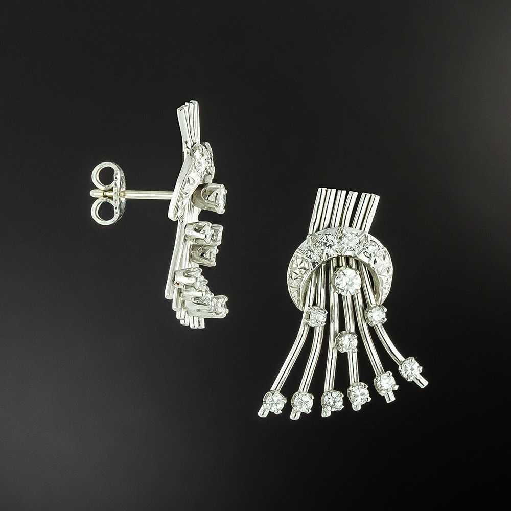 Mid-Century Diamond Spray Earrings - image 2