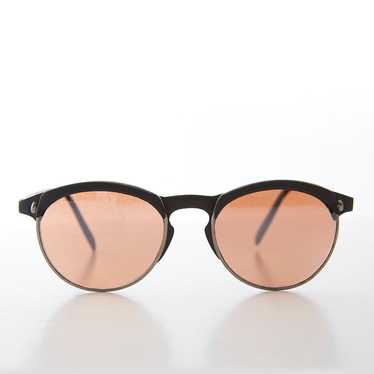 Round Copper Lens Simple Driving Sunglasses - Fall