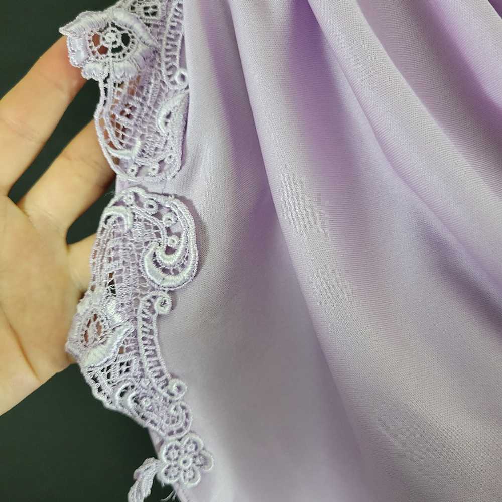 70s Lilac Long Sleeve Draped Maxi Dress - image 5