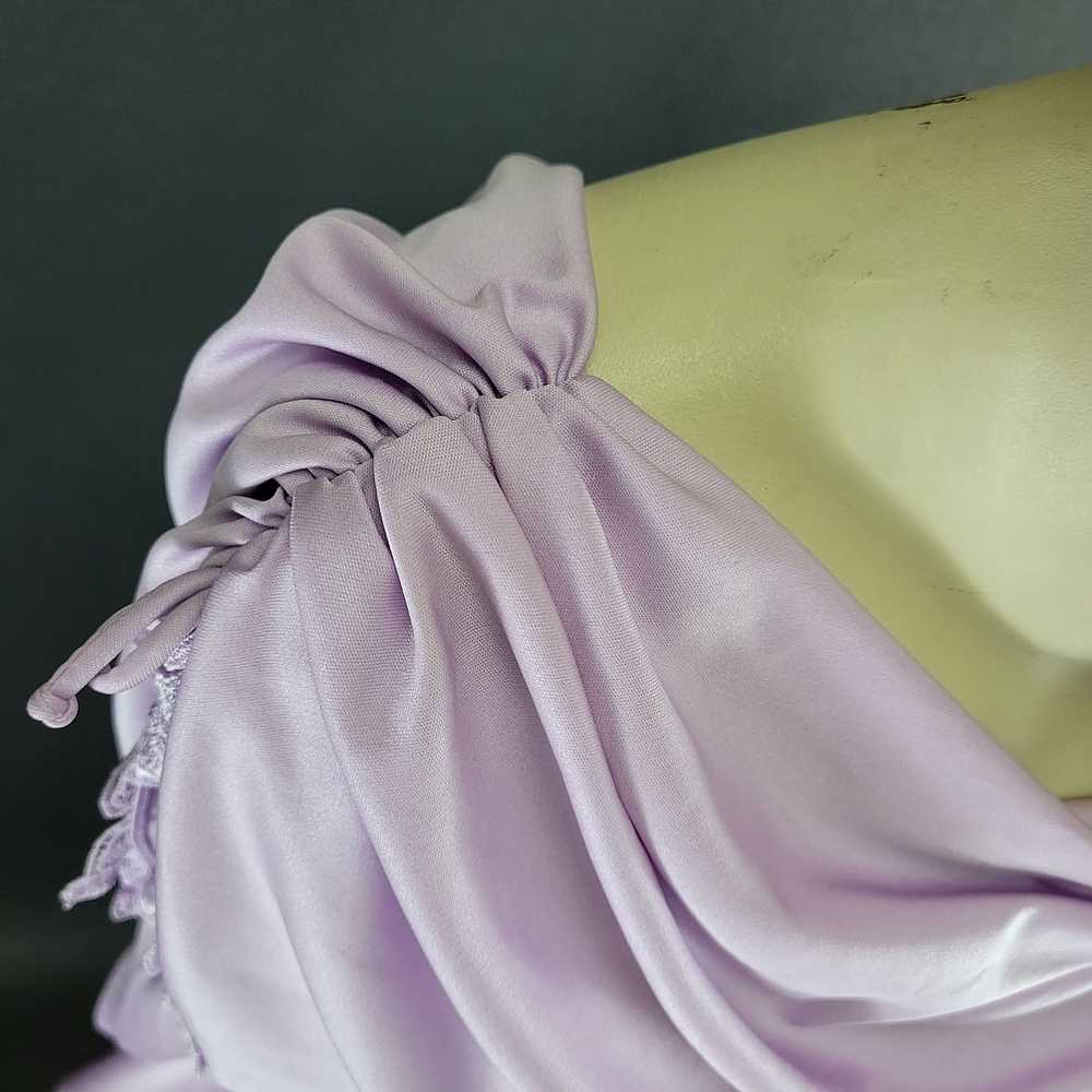 70s Lilac Long Sleeve Draped Maxi Dress - image 6
