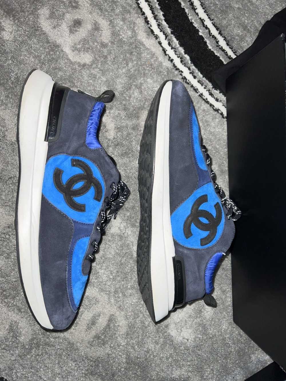 Chanel Chanel 21k Blue Suede Calfskin Sneakers - image 10