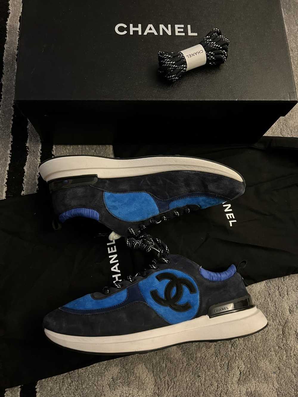 Chanel Chanel 21k Blue Suede Calfskin Sneakers - image 1