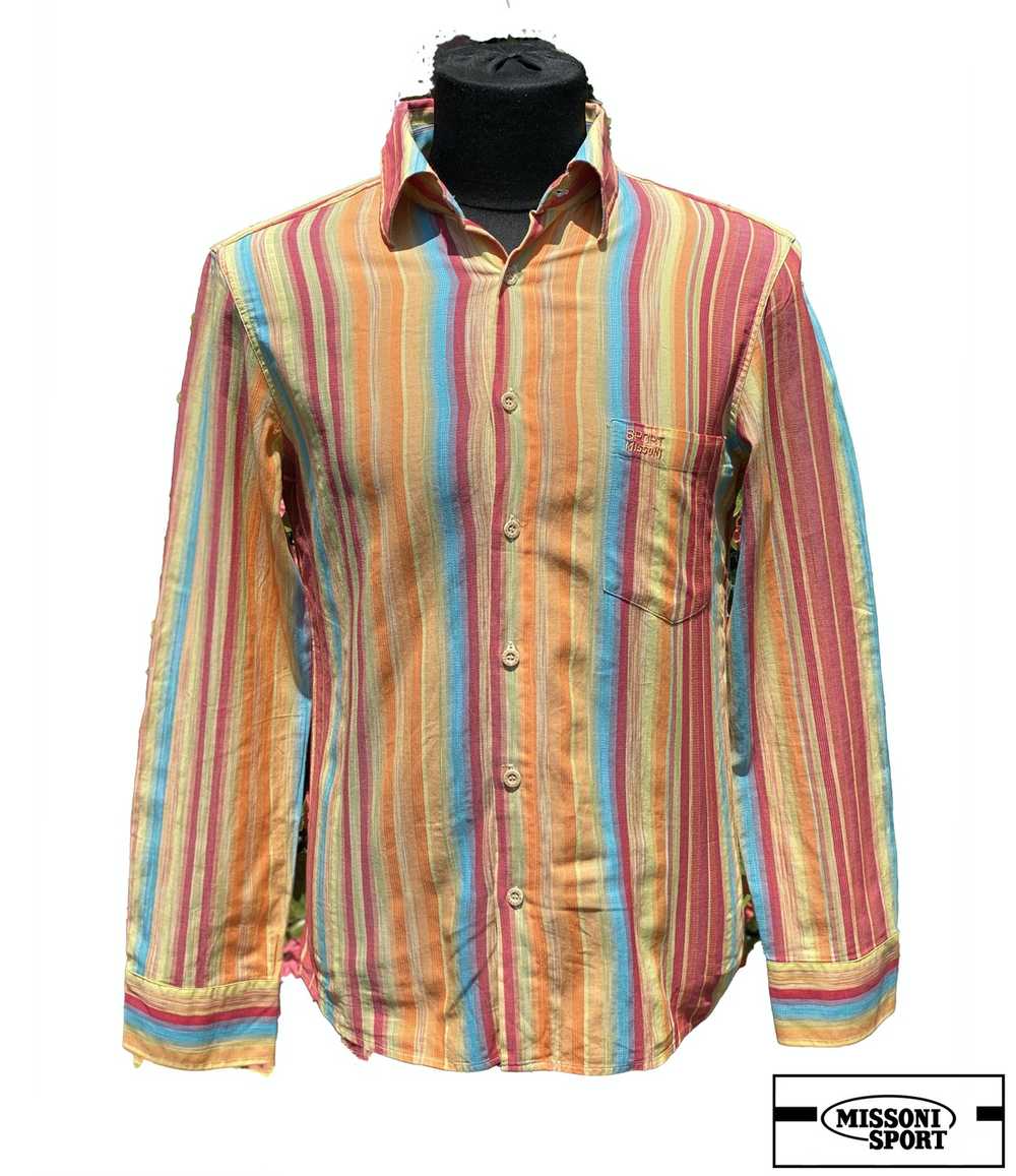 Missoni MISSONI SPORT Striped Casual Dress Shirt … - image 1