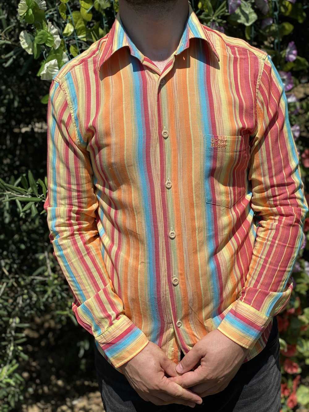 Missoni MISSONI SPORT Striped Casual Dress Shirt … - image 2