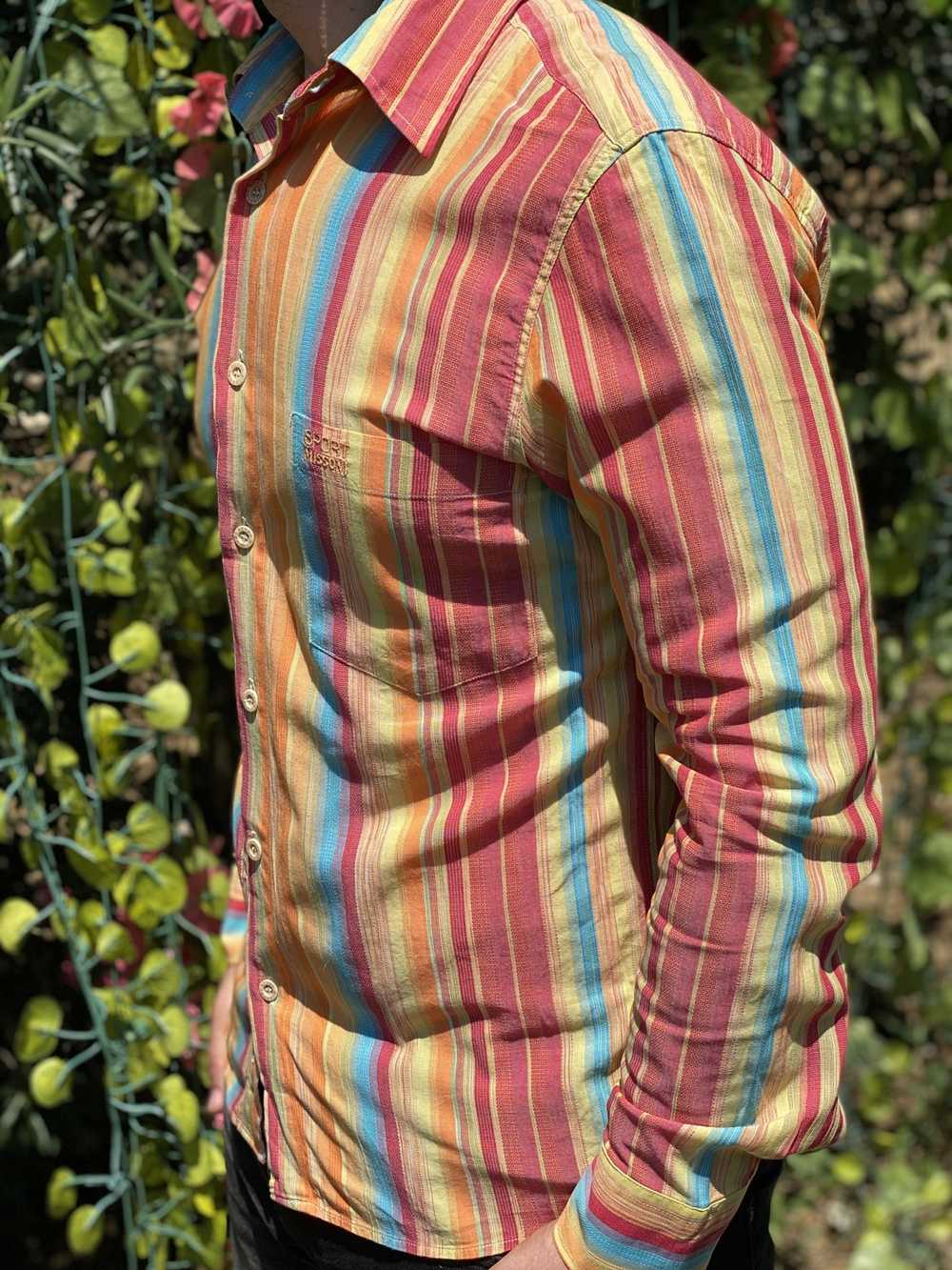 Missoni MISSONI SPORT Striped Casual Dress Shirt … - image 9