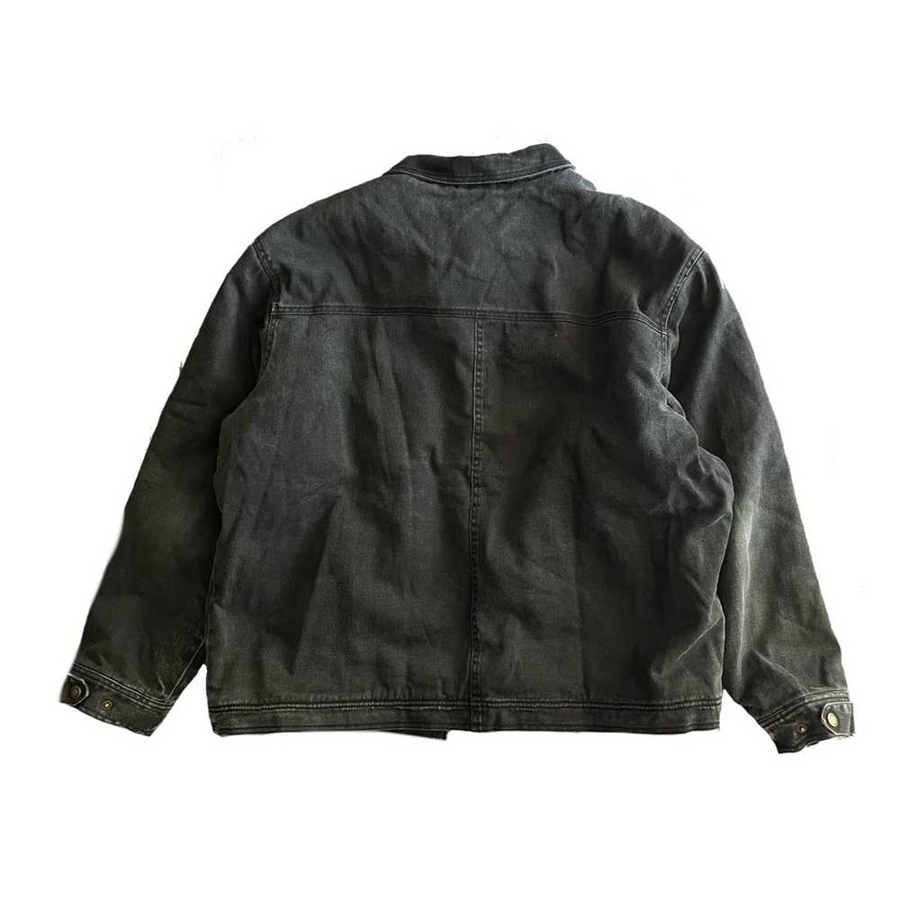 Vintage ★ Vintage, Washed Denim Grey Sherpa-lined… - image 4