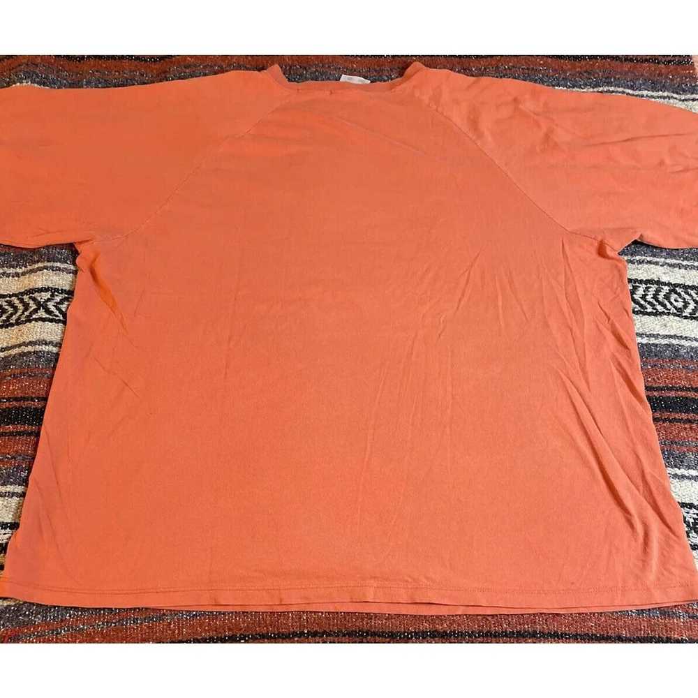 Adidas Vtg 90s Adidas Orange T-Shirt Tee Spell Ou… - image 6