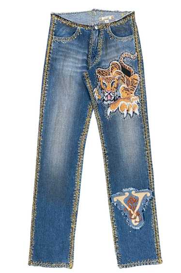 VOYAGE DENIM TIGER JEANS WITH RHINESTONES