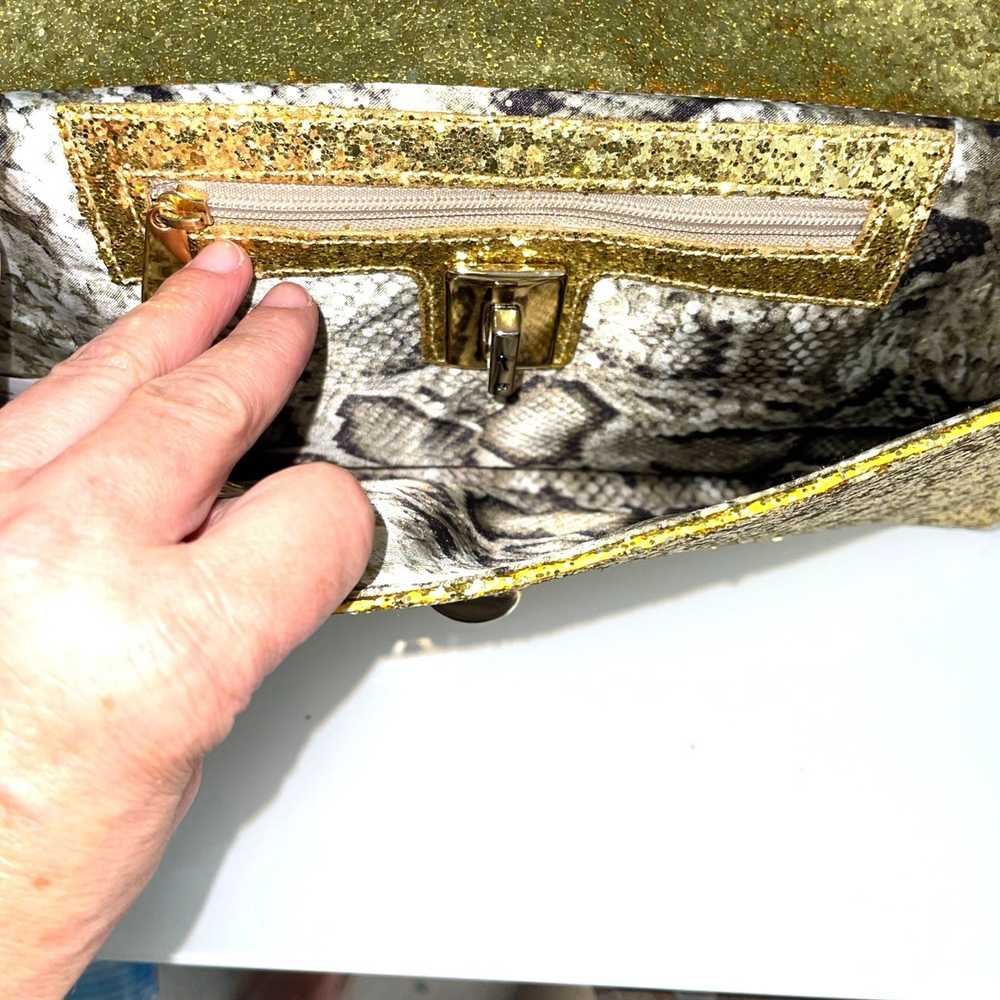 Other Carmen Steffens Womens Clutch Bag Gold Glit… - image 3