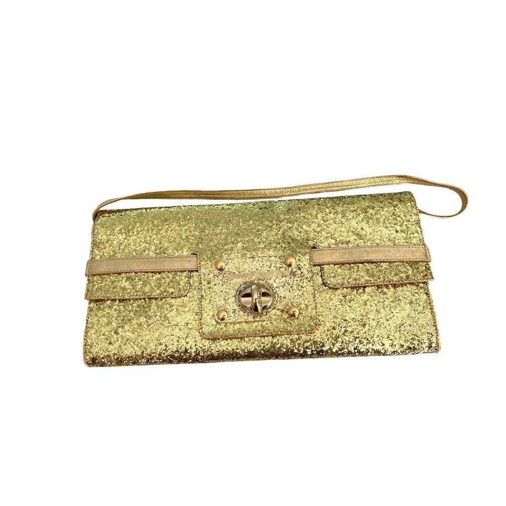 Other Carmen Steffens Womens Clutch Bag Gold Glit… - image 5