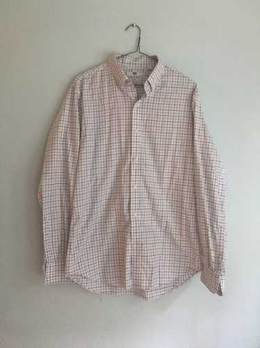 Uniqlo Womens Shirt Medium Peach Button Down Collar Long Sleeve