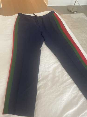 Gucci Gucci blue joggers with green and red stripe