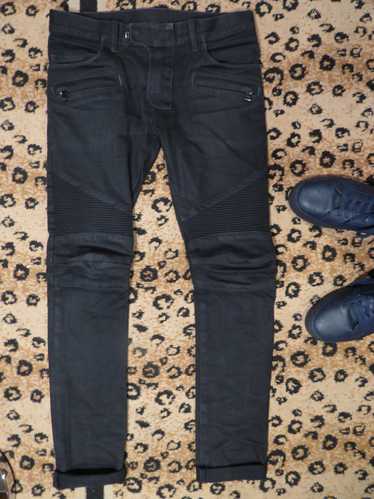 Balmain Balmain FW 2015 biker jeans black skinny