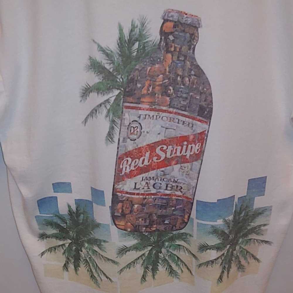 Vintage Large 90s Red Stripe Jamaican Promotional… - image 2