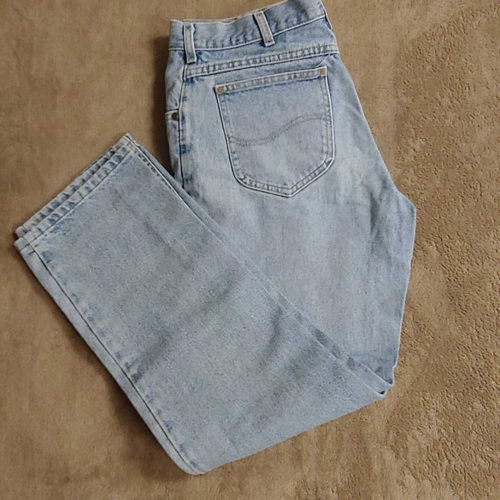 Vintage LEE Vintage 33/30 Light Blue 80s Jeans - image 2