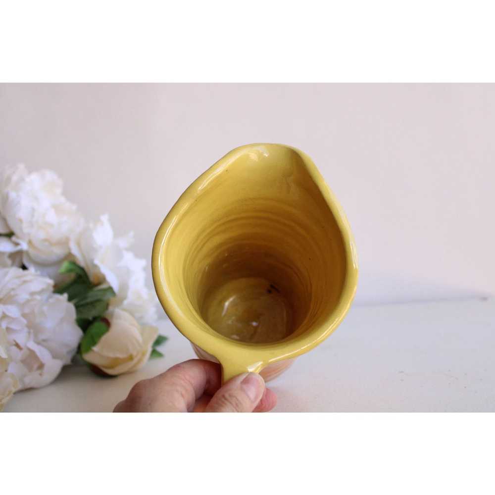Vintage 1960s Handmade Ombre Yellow Pitcher - image 5