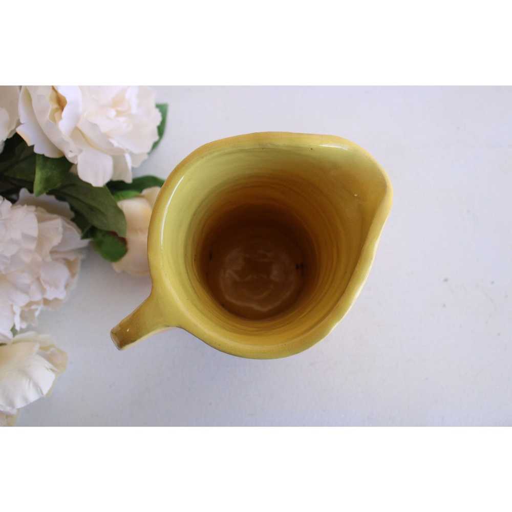 Vintage 1960s Handmade Ombre Yellow Pitcher - image 7