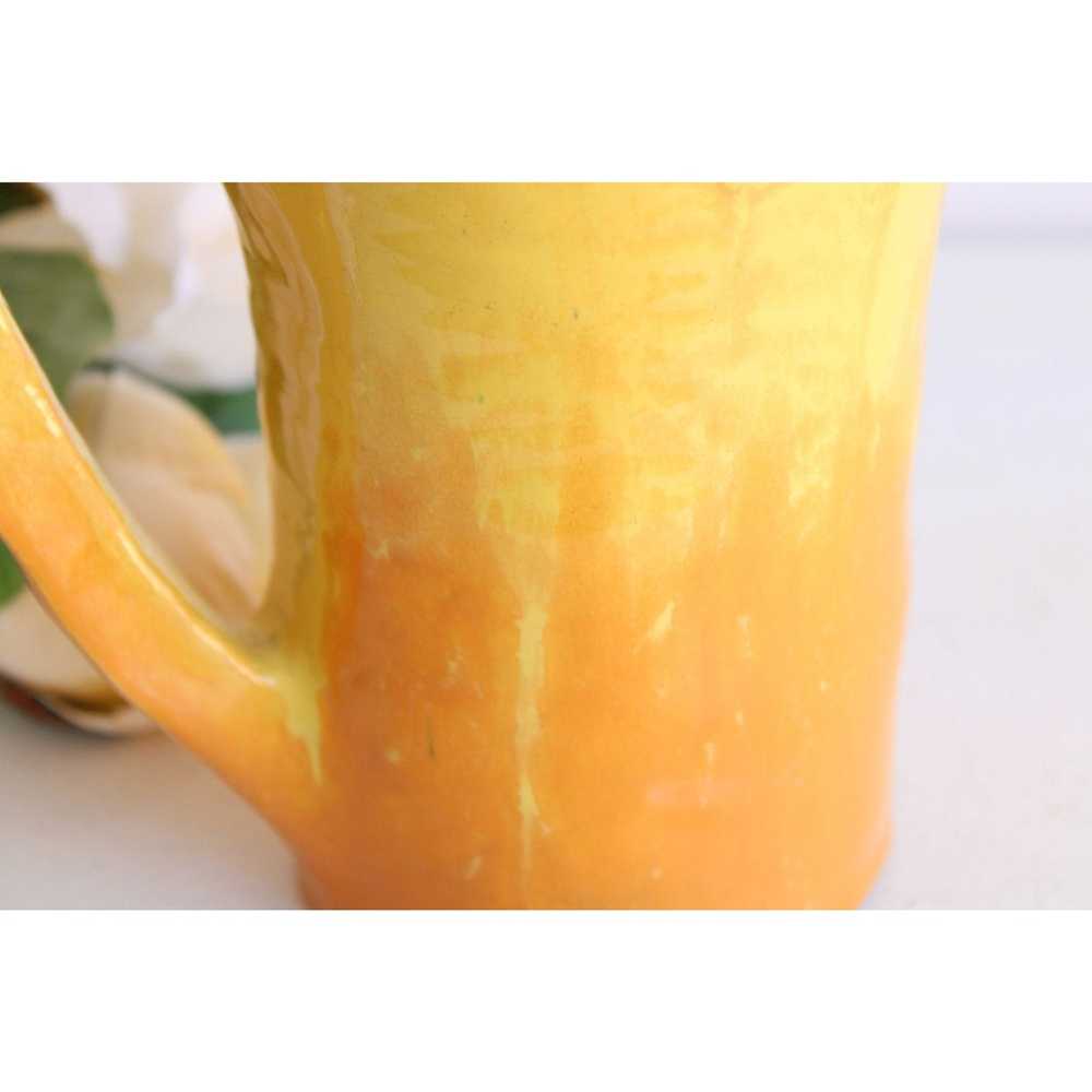 Vintage 1960s Handmade Ombre Yellow Pitcher - image 9