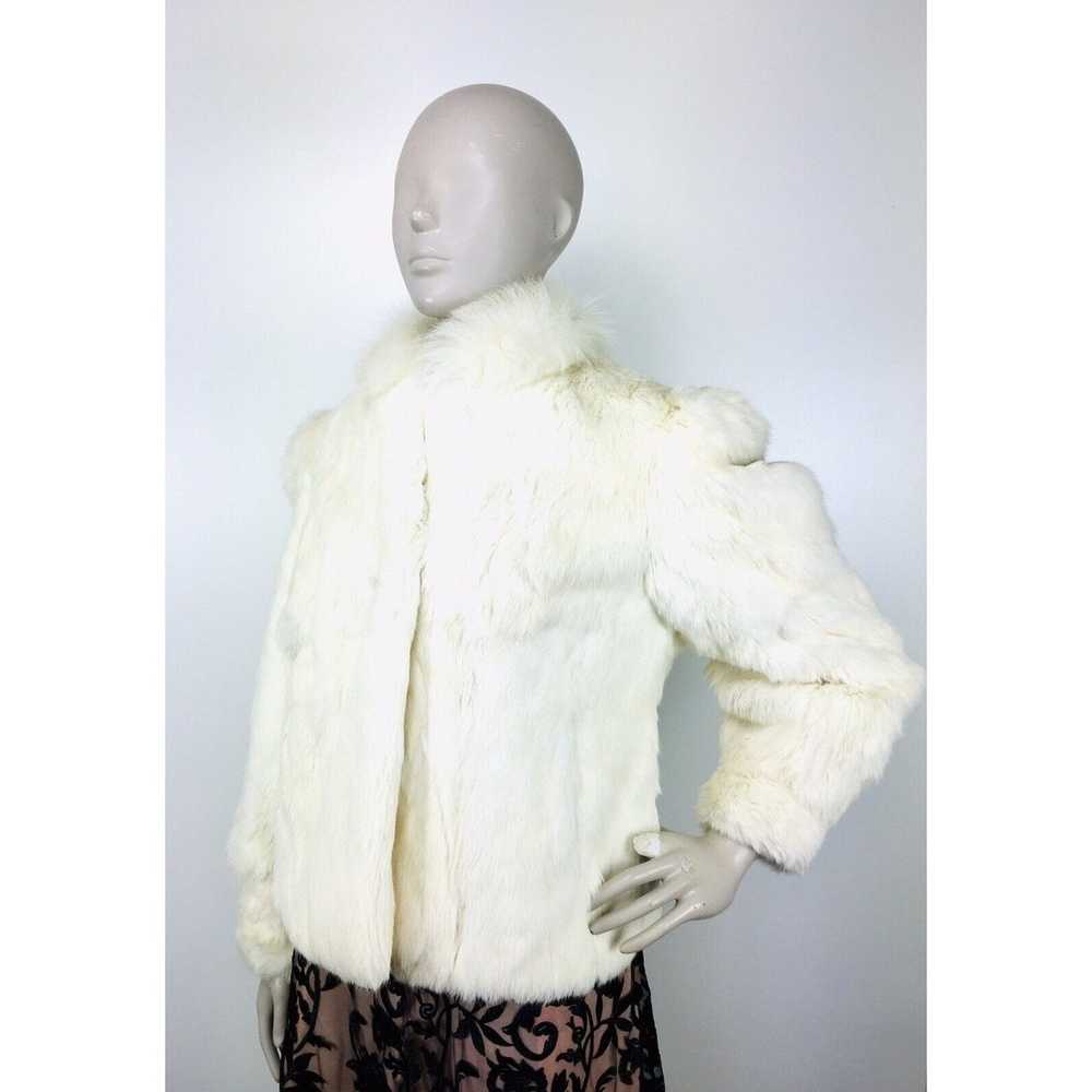 Vintage Vintage Natural White Genuine Rabbit Fur … - image 3