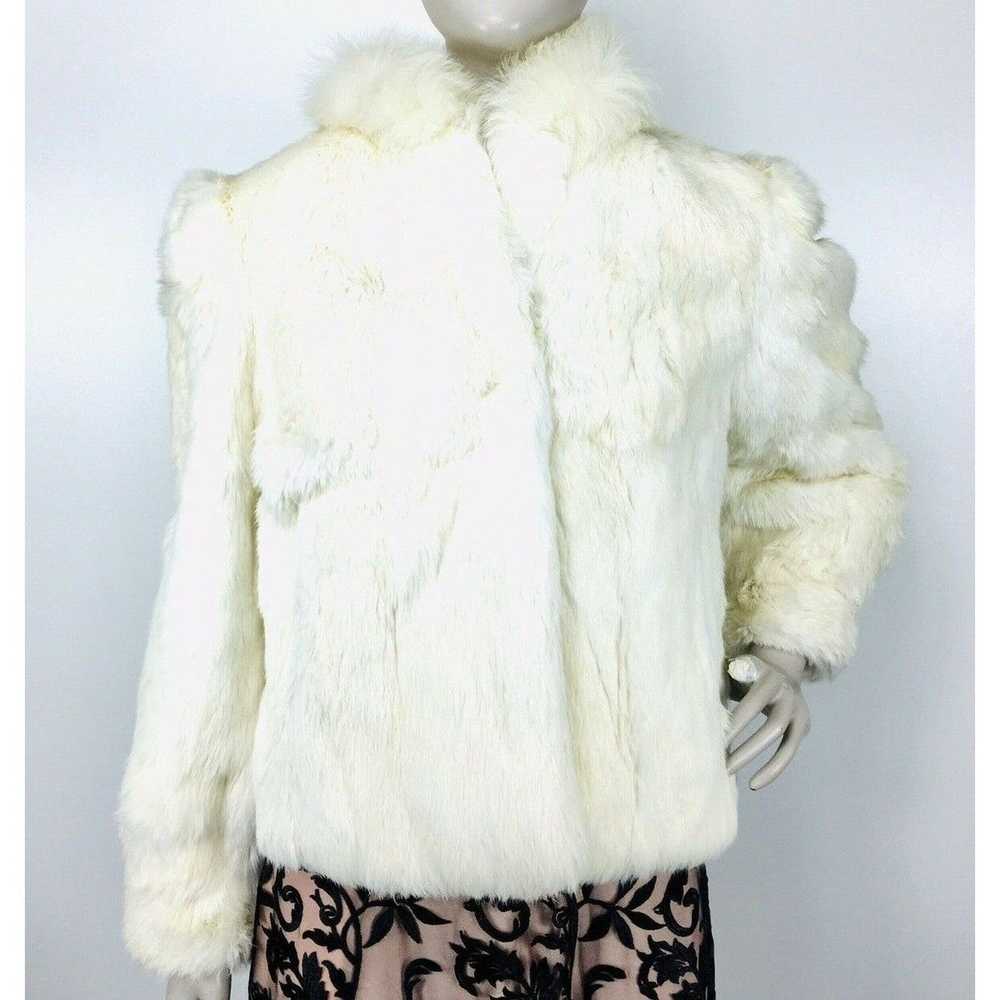 Vintage Vintage Natural White Genuine Rabbit Fur … - image 4