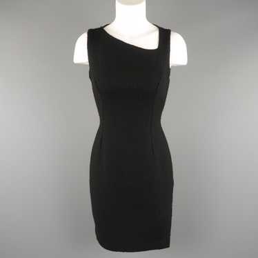 Versace Black Wool Blend Tweed Asymmetrical Dress - image 1
