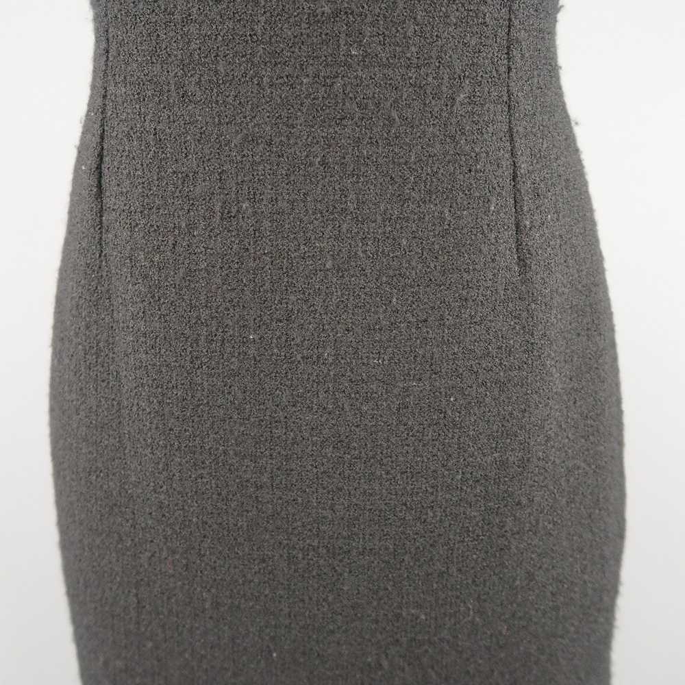 Versace Black Wool Blend Tweed Asymmetrical Dress - image 3