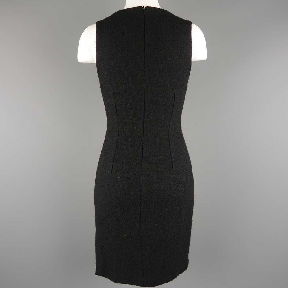 Versace Black Wool Blend Tweed Asymmetrical Dress - image 4