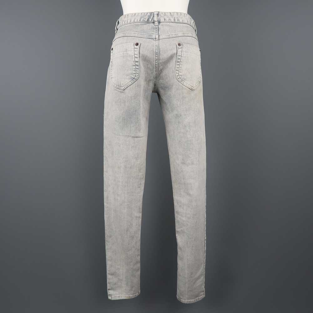 Maison Margiela Light Grey Acid Wash Skinny Jeans - image 7