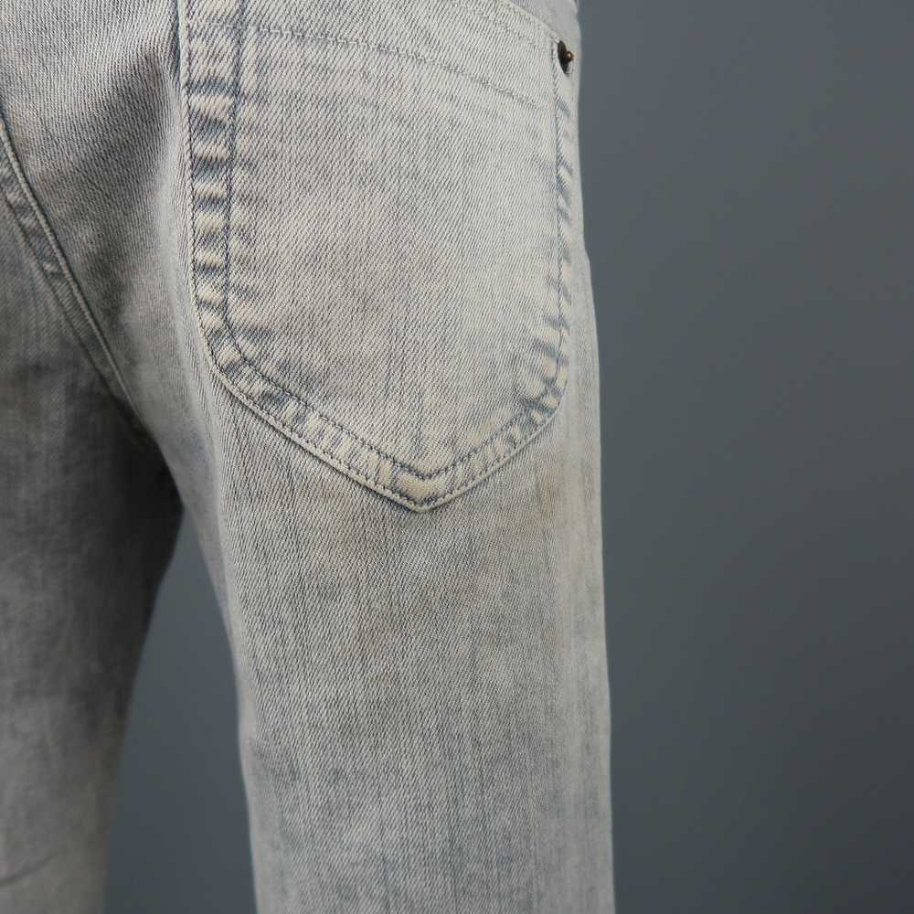 Maison Margiela Light Grey Acid Wash Skinny Jeans - image 8