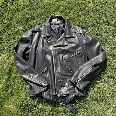 Plongé Leather Biker Jacket In Black
