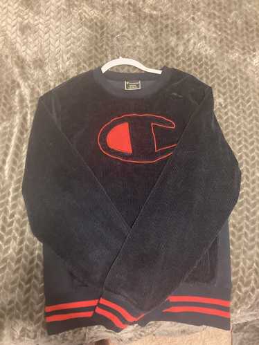 Champion Champions Navy Blue and Red Corduroy Crew