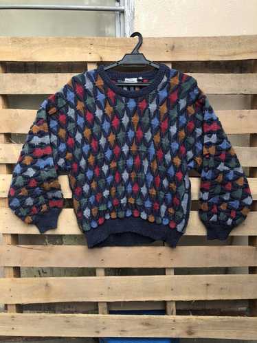 Aran Isles Knitwear × Cardigan × Coloured Cable K… - image 1