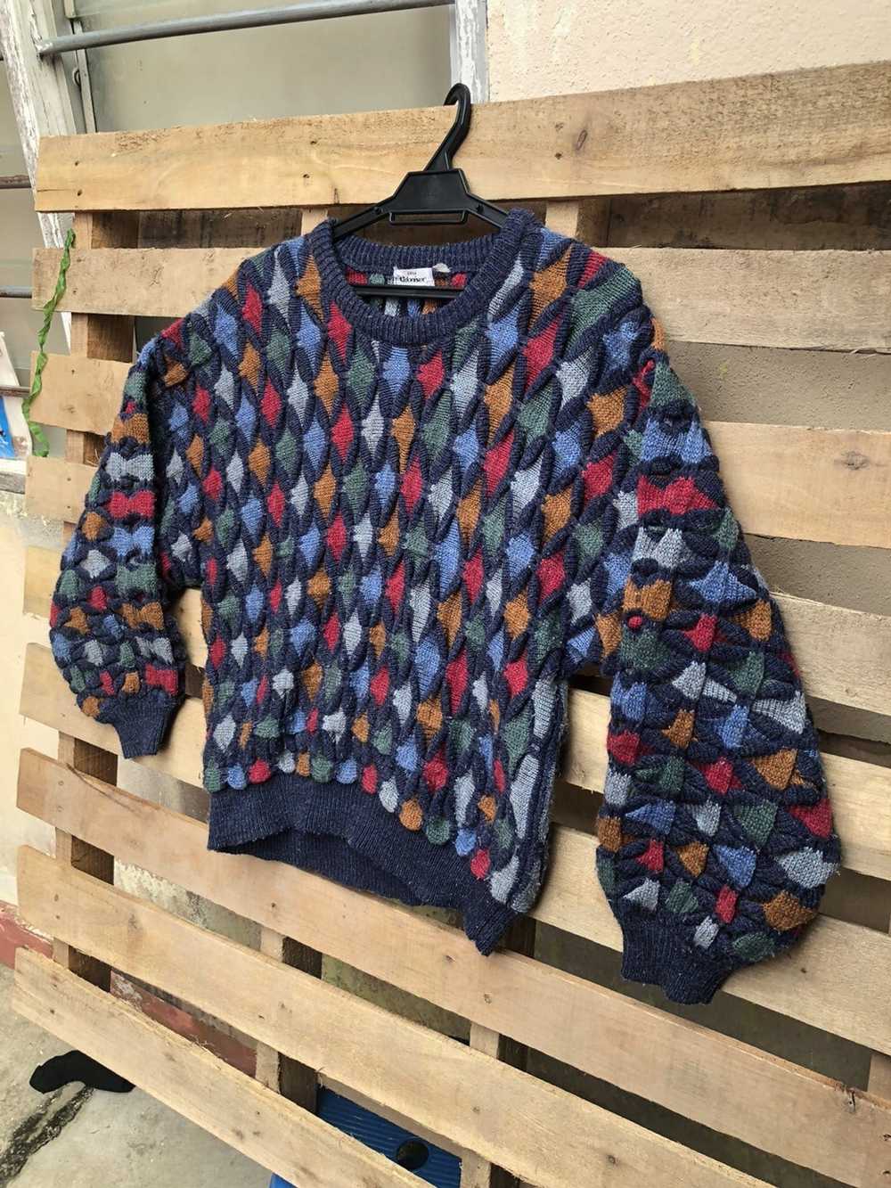 Aran Isles Knitwear × Cardigan × Coloured Cable K… - image 2