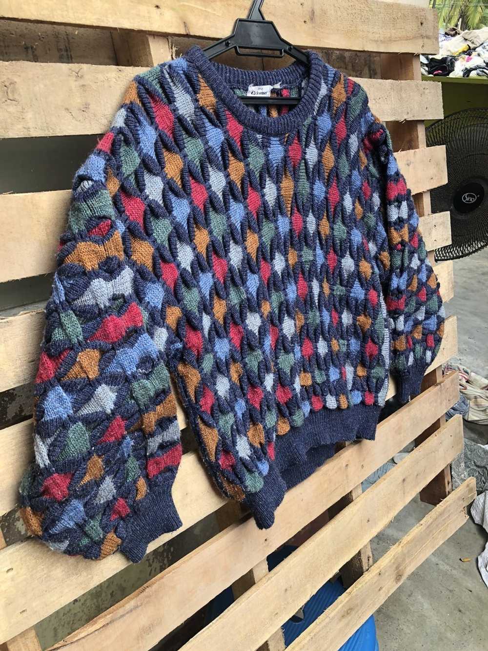 Aran Isles Knitwear × Cardigan × Coloured Cable K… - image 3